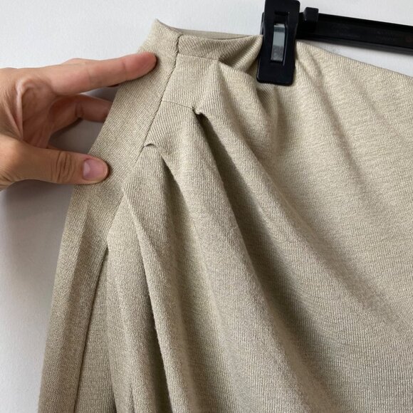 Vince Side-Drape Skirt Womens Size XL Sepia Ruched Faux Wrap Stretch Knit‎ - Picture 8 of 11